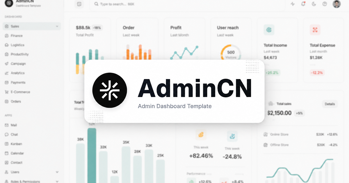 AdminCN - Shadcn Admin Template